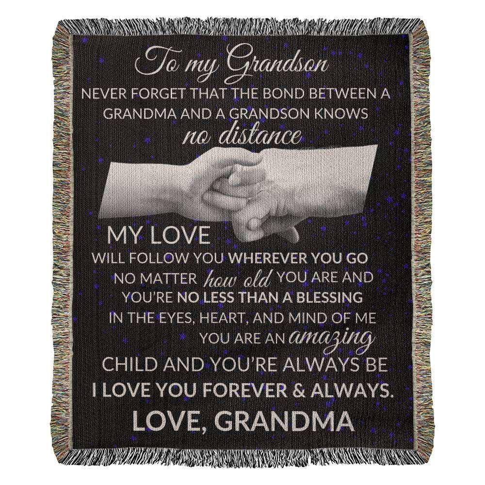 To Grandson Woven Blanket from Grandma - Bond knows no distance JewelryGiftinum