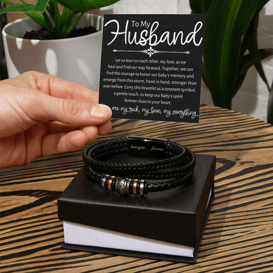 To Husband Bracelet - Let us lean on each other JewelryGiftinum