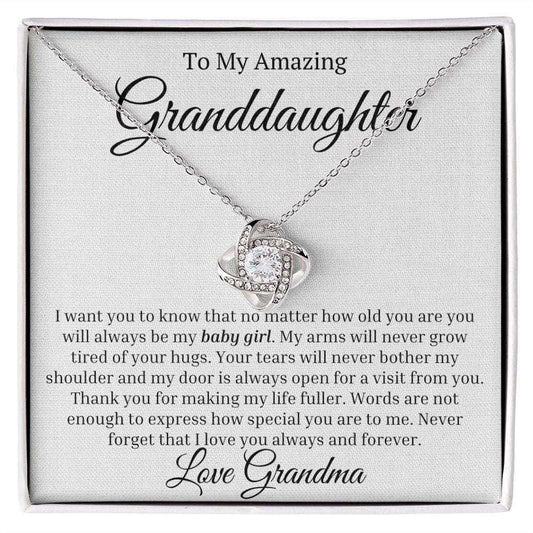 To My Amazing Granddaughter Love Knot Necklace - I want you to know that no matter how old JewelryGiftinum