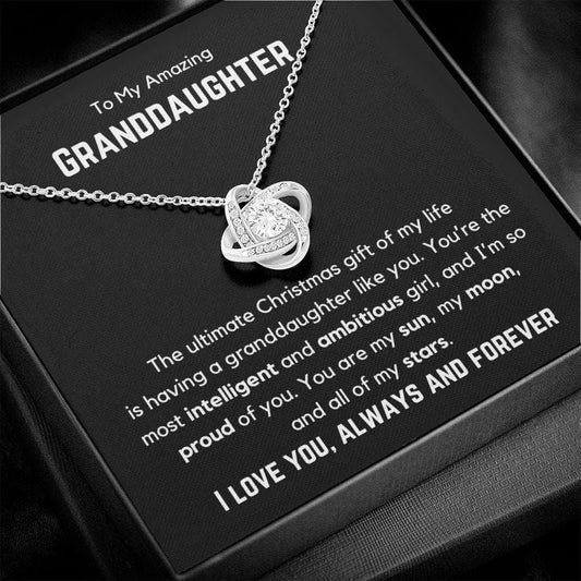 To My Amazing Granddaughter Love Knot Necklace - The ultimate Christmas gift JewelryGiftinum