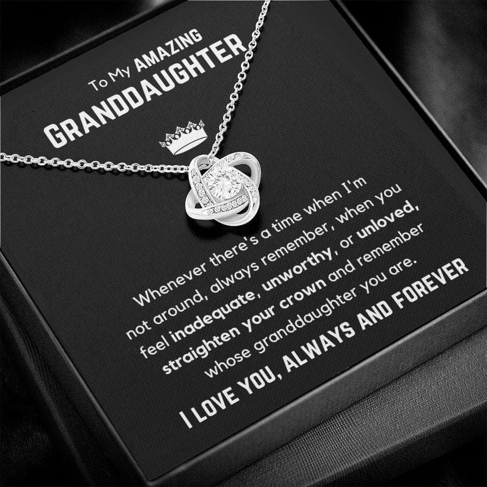 To My Amazing Granddaughter Love Knot Necklace - Whenever there's a time JewelryGiftinum