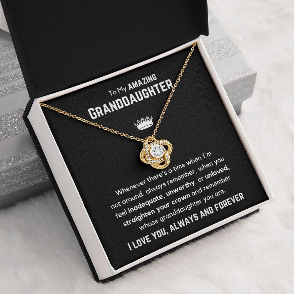 To My Amazing Granddaughter Love Knot Necklace - Whenever there's a time JewelryGiftinum