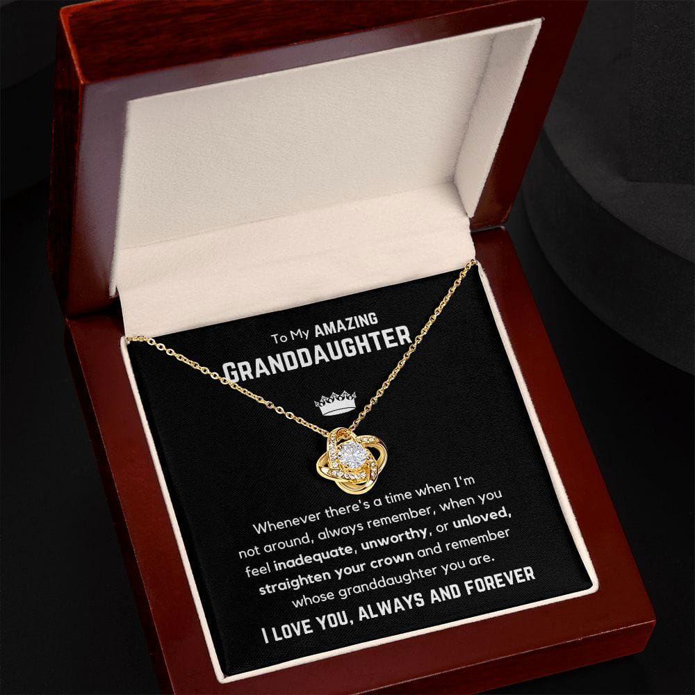 To My Amazing Granddaughter Love Knot Necklace - Whenever there's a time JewelryGiftinum