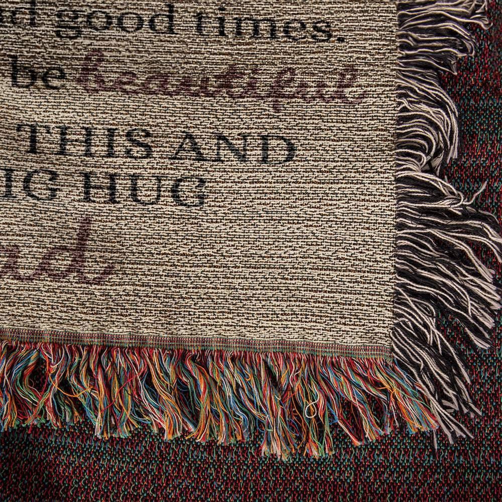 To My Badass Daughter Woven Blanket from Dad | Gift from Father 16th birthday, sweet 16, 40th birthday, 1st wedding anniversary gift from step dad Giftinum