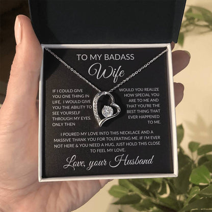 To My Badass Wife Necklace | If I could Jewelry Giftinum