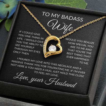 To My Badass Wife Necklace | If I could Jewelry Giftinum