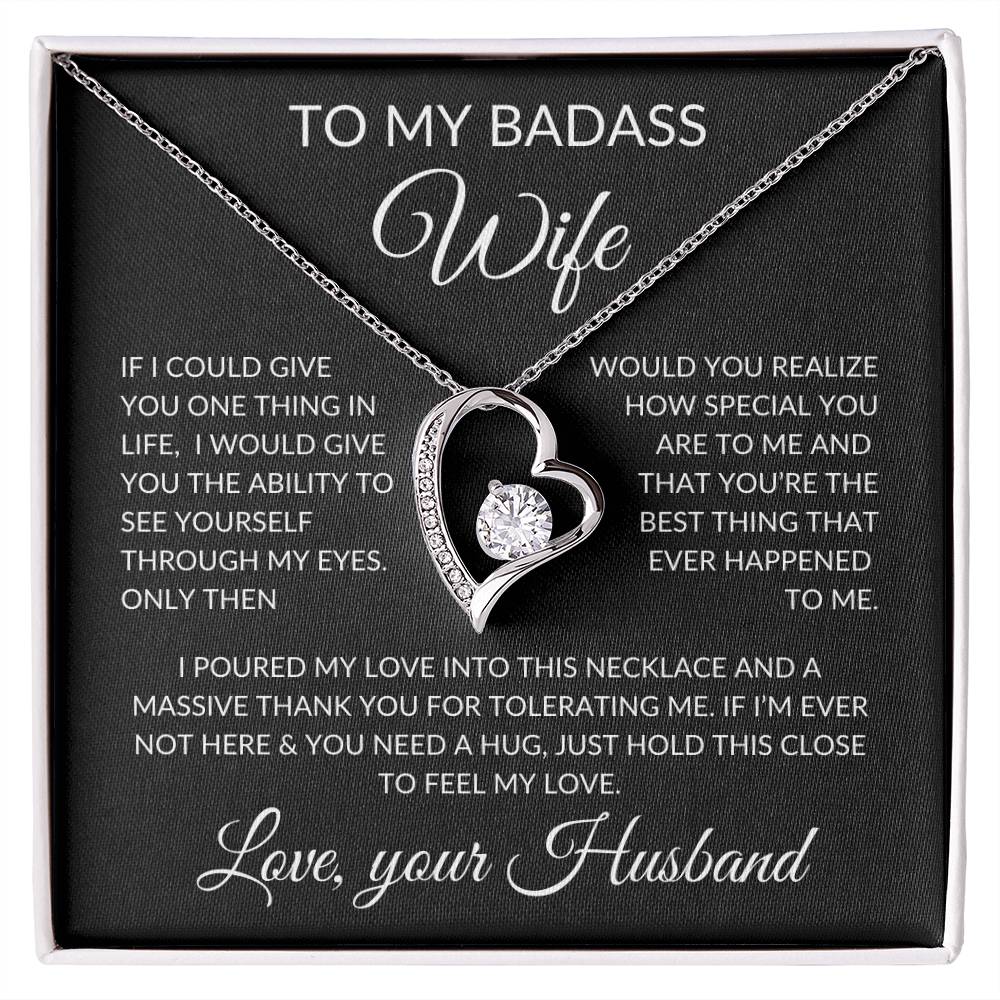 To My Badass Wife Necklace | If I could Jewelry Giftinum