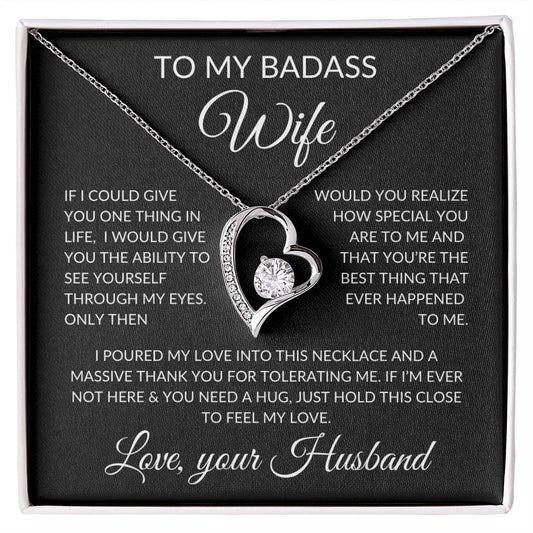 To My Badass Wife Necklace | If I could Jewelry Giftinum