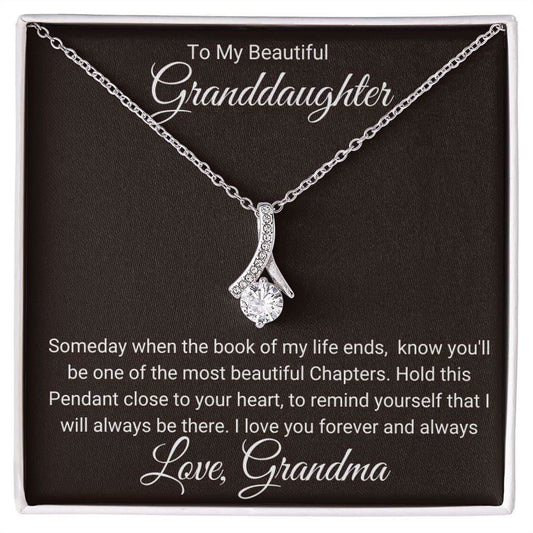 To My Beautiful Granddaughter from Grandma Alluring Beauty Necklace - Someday when the book JewelryGiftinum