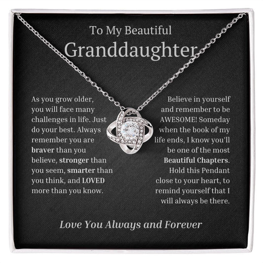 To My Beautiful Granddaughter Love Knot Necklace - As you grow older - Premium Jewelry - Just $119.95! Shop now at Giftinum