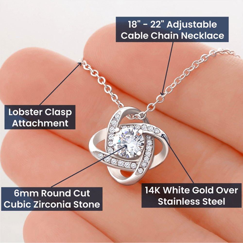 To My Beautiful Granddaughter Love Knot Necklace - The arms of my grandchildren JewelryGiftinum