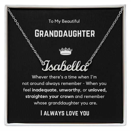 To My Beautiful Granddaughter Personalized Name Necklace JewelryGiftinum