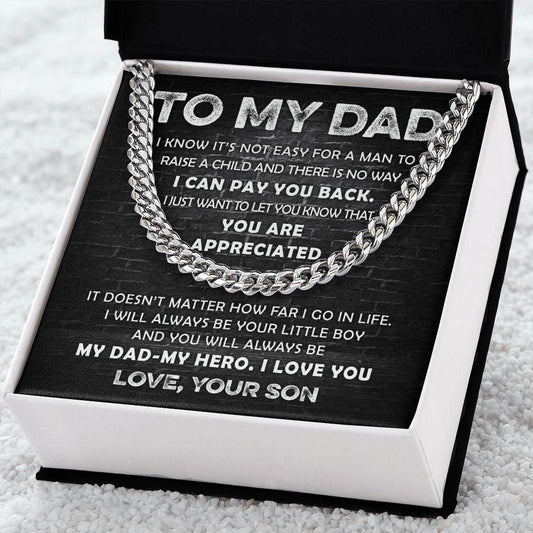 To My Dad - Appreciated Cuban Link Chain JewelryGiftinum