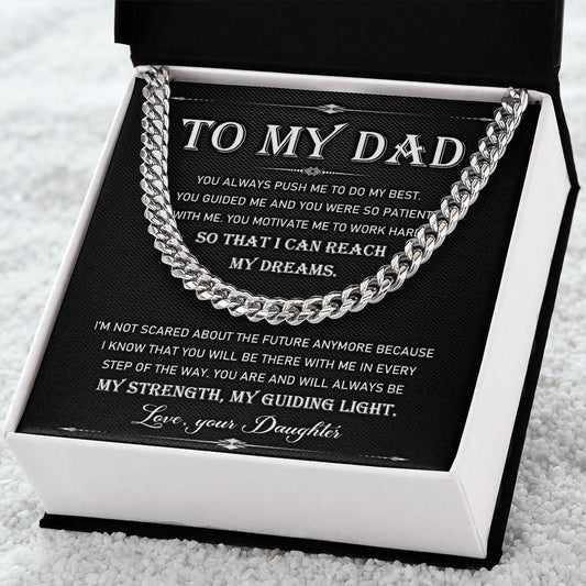 To My Dad - My Dreams Cuban Link Chain JewelryGiftinum