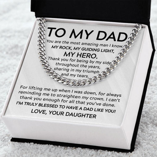 To My Dad - My Guiding Light Cuban Link Chain JewelryGiftinum