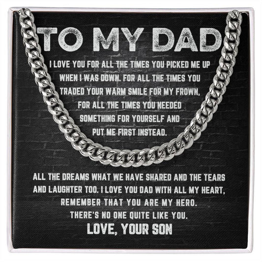 To My Dad - Warm Smile Cuban Link Chain JewelryGiftinum