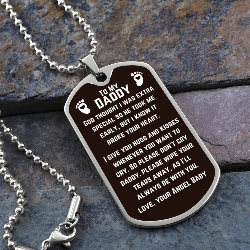 To My Daddy Dog Tag Necklace - God thought I was extra special - Premium Jewelry - Just $39.95! Shop now at Giftinum