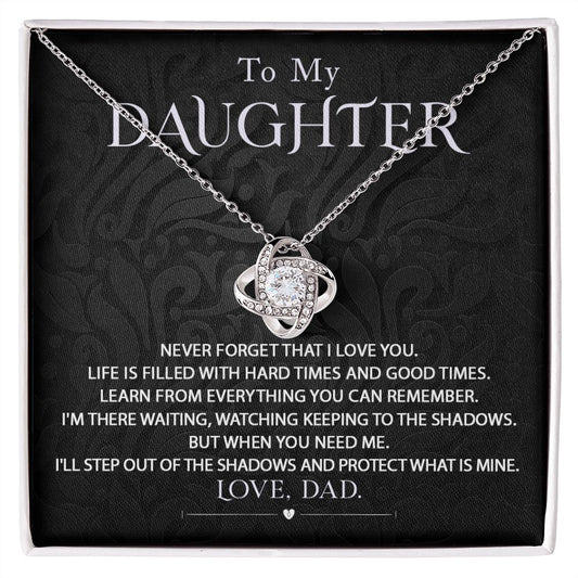 To My Daughter - Black Ver Love knot - Premium Jewelry - Just $119.95! Shop now at Giftinum