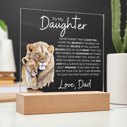 To My Daughter From Dad Acrylic Nightlight - This Old Lion - Premium Jewelry - Just $39.95! Shop now at Giftinum