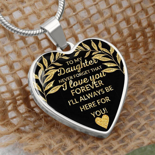 To My Daughter Gold Luxury Heart Necklace JewelryGiftinum