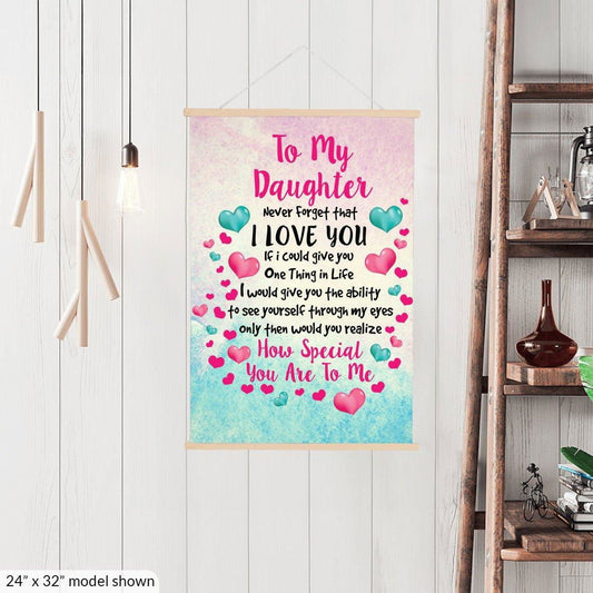 To My Daughter Hanging Canvas | See through my eyes Hanging CanvasGiftinum