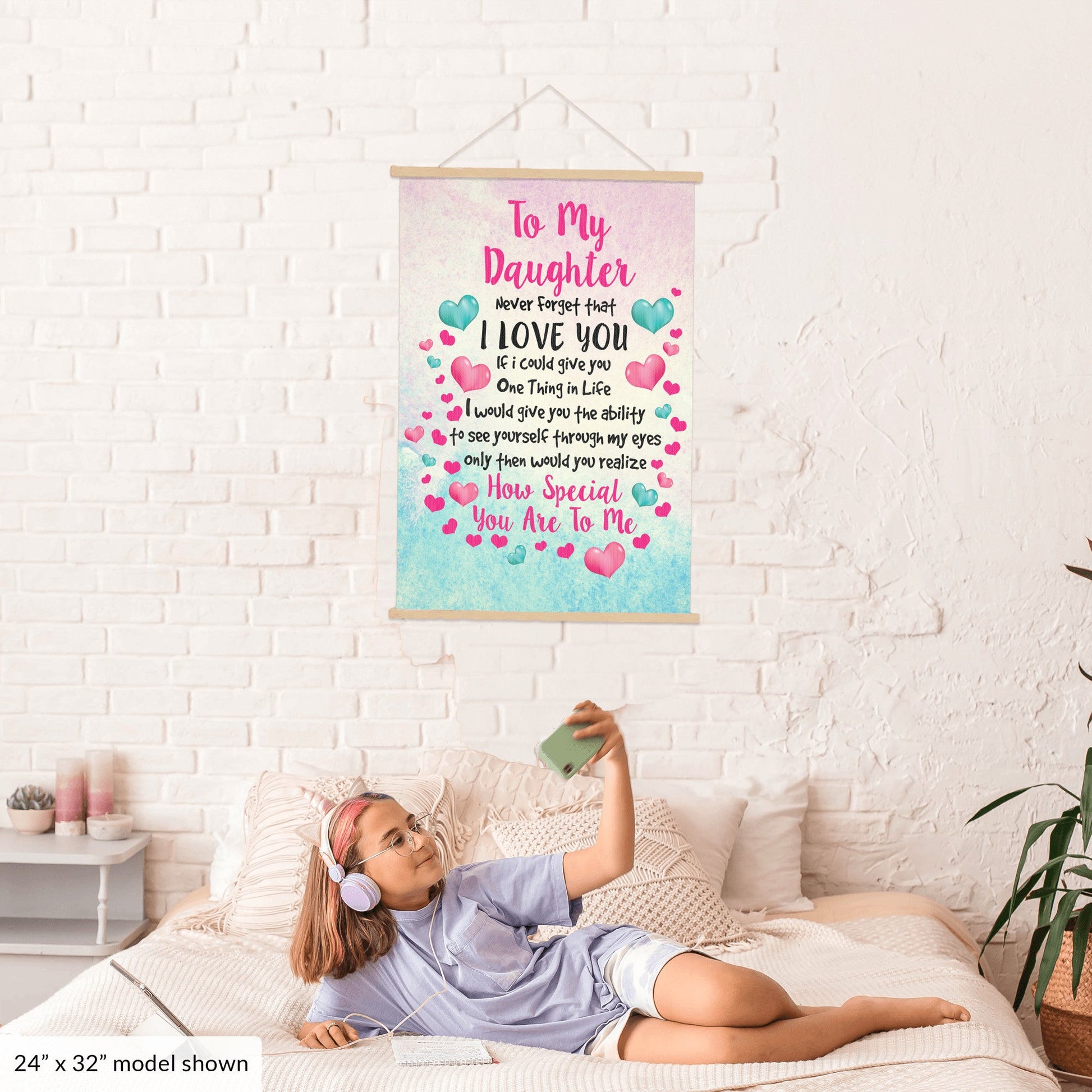 To My Daughter Hanging Canvas | See through my eyes - Premium Hanging Canvas - Just $49.99! Shop now at Giftinum