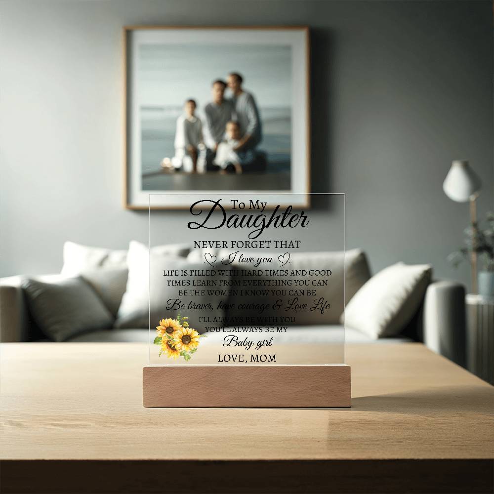 To My Daughter Love Mom Acrylic Plaque | Never Forget That JewelryGiftinum