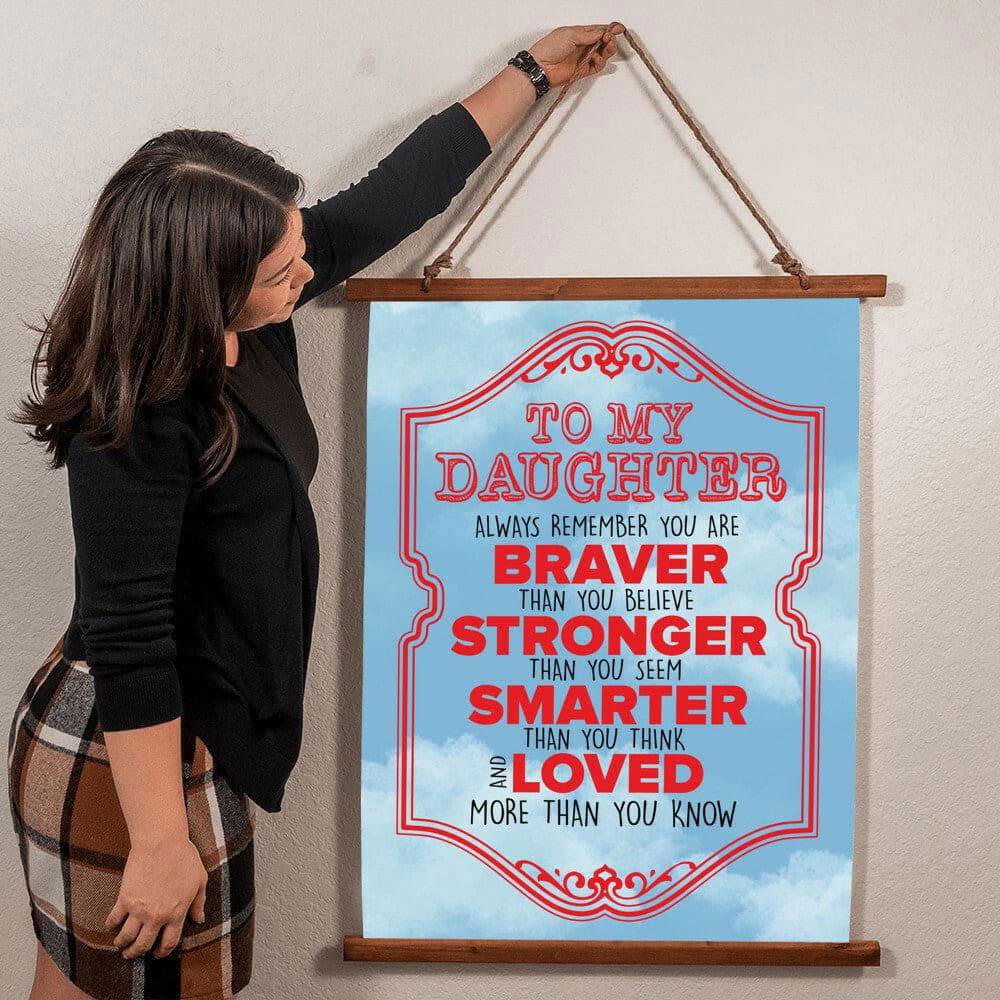 To My Daughter Wall Tapestry - Always remember Hanging CanvasGiftinum