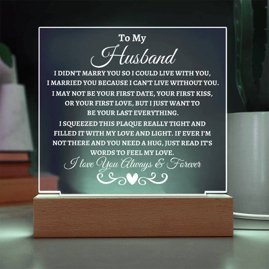 To My Husband Acrylic Night light plaque - Premium Jewelry - Just $49.95! Shop now at Giftinum
