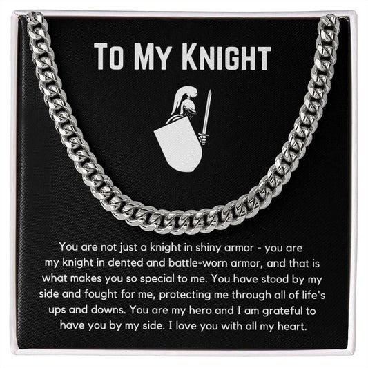 To My Knight Cuban Chain Link Necklace JewelryGiftinum