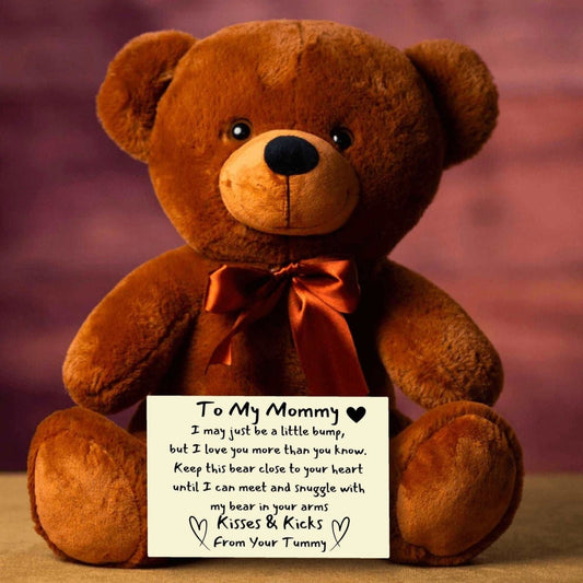 To my Mom from baby bump bear - rest in your arms Teddy Bear with Canvas Message CardGiftinum