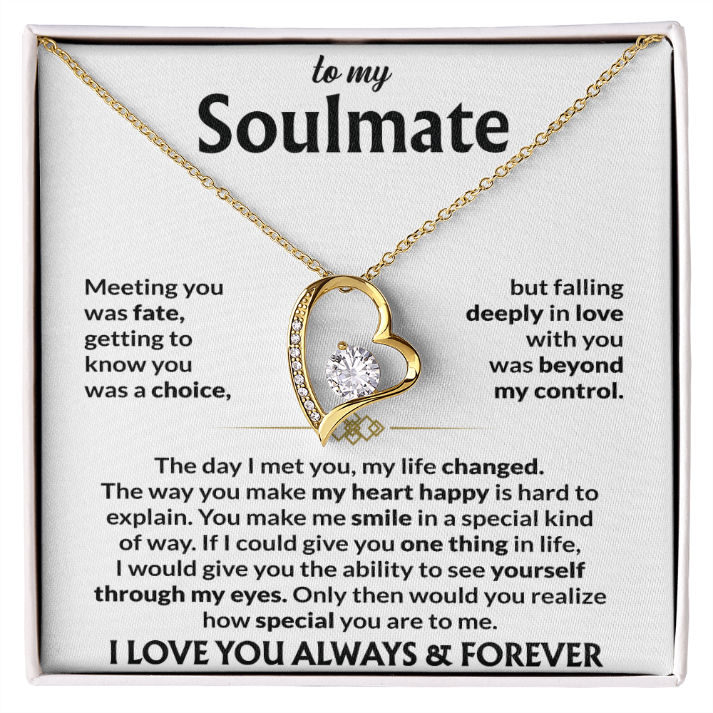 To My Soulmate - Meeting you was fate 14k White Gold Finish / Standard Box Jewelry Giftinum