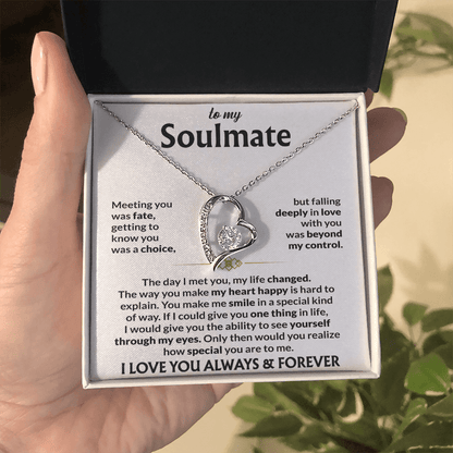 To My Soulmate - Meeting you was fate 14k White Gold Finish / Standard Box Jewelry Giftinum