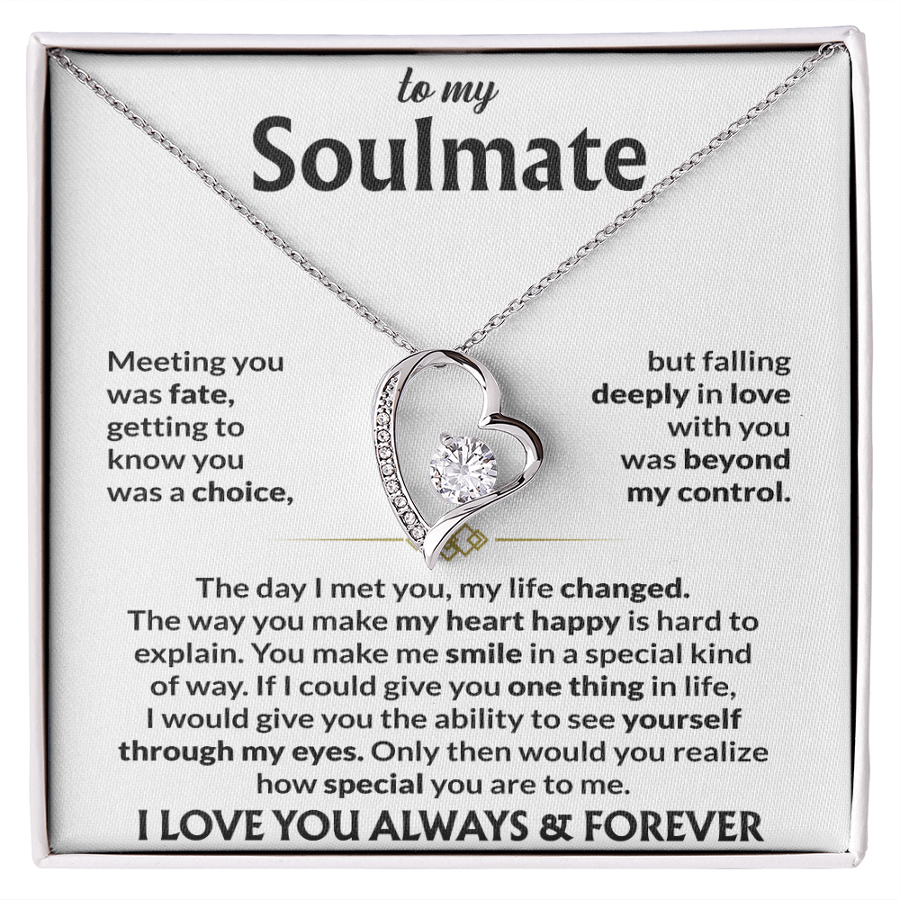 To My Soulmate - Meeting you was fate 14k White Gold Finish / Standard Box Jewelry Giftinum