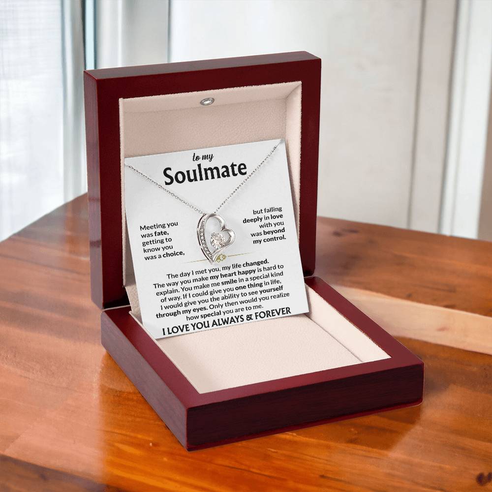 To My Soulmate - Meeting you was fate 14k White Gold Finish / Luxury Box w/LED Light Jewelry Giftinum