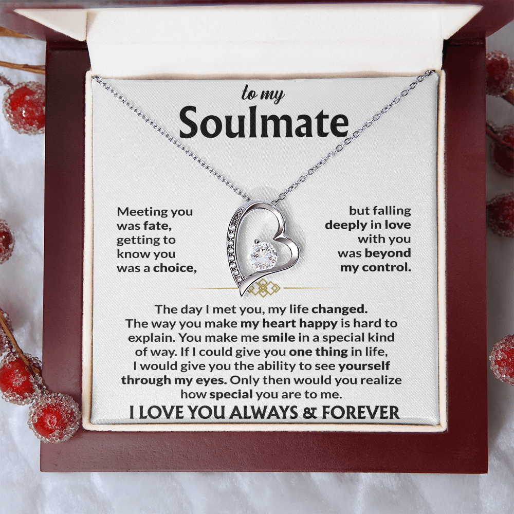 To My Soulmate - Meeting you was fate 14k White Gold Finish / Standard Box Jewelry Giftinum