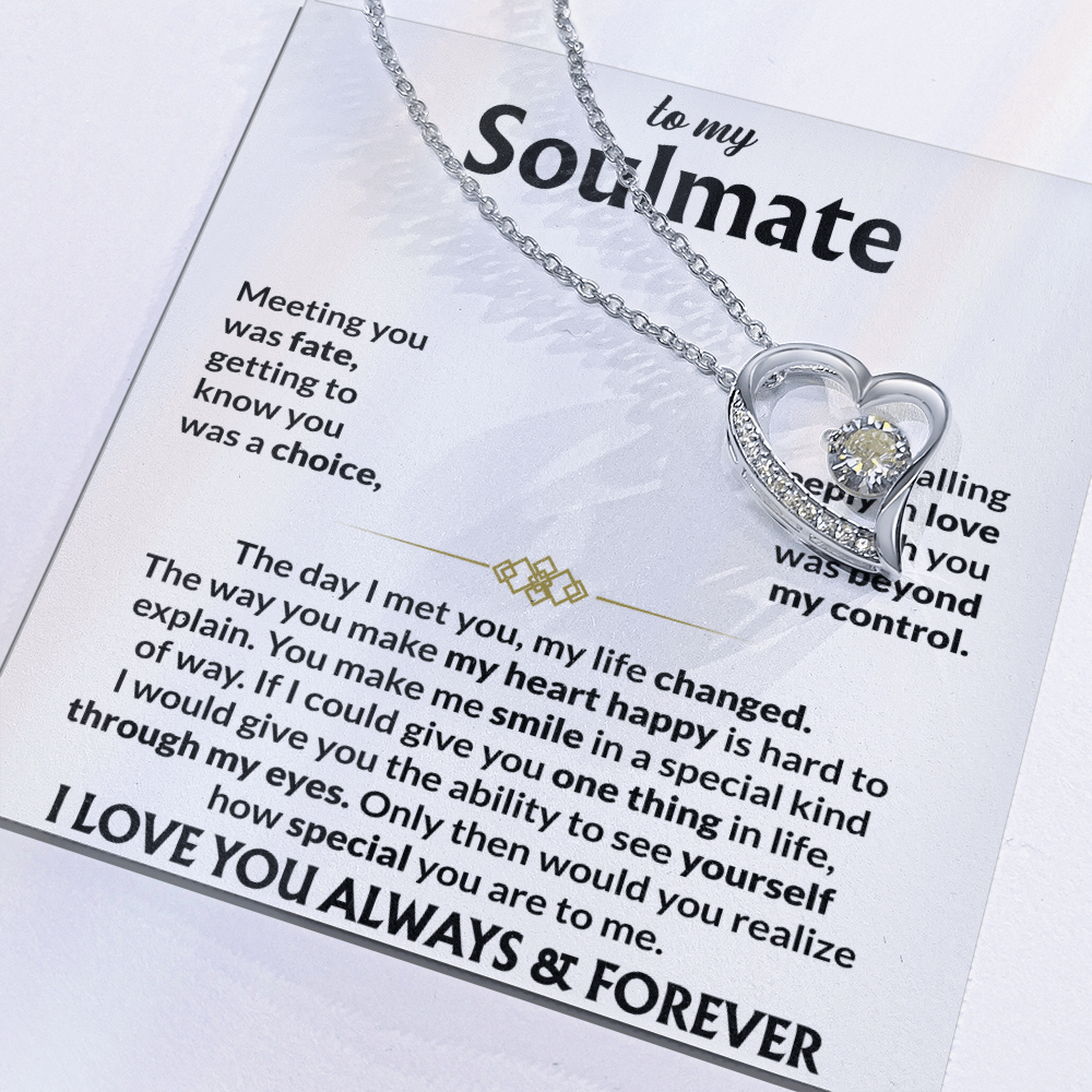 To My Soulmate - Meeting you was fate 14k White Gold Finish / Standard Box Jewelry Giftinum