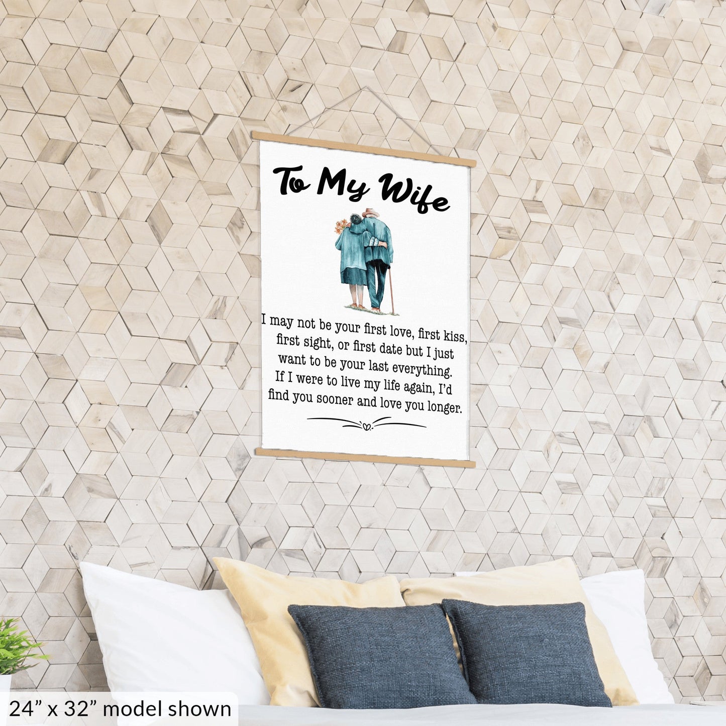 To My Wife Hanging Canvas - I may not be first kiss - Premium Hanging Canvas - Just $49.99! Shop now at Giftinum