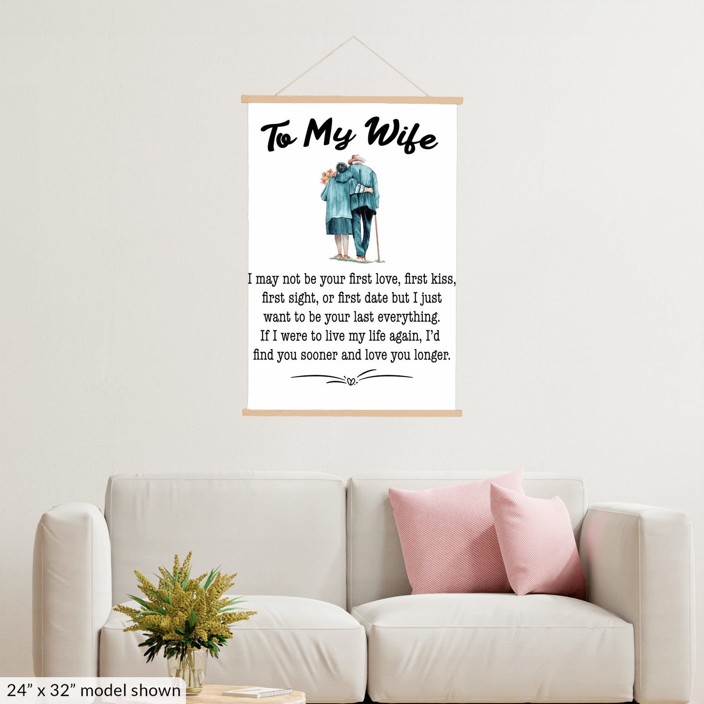 To My Wife Hanging Canvas - I may not be first kiss - Premium Hanging Canvas - Just $49.99! Shop now at Giftinum