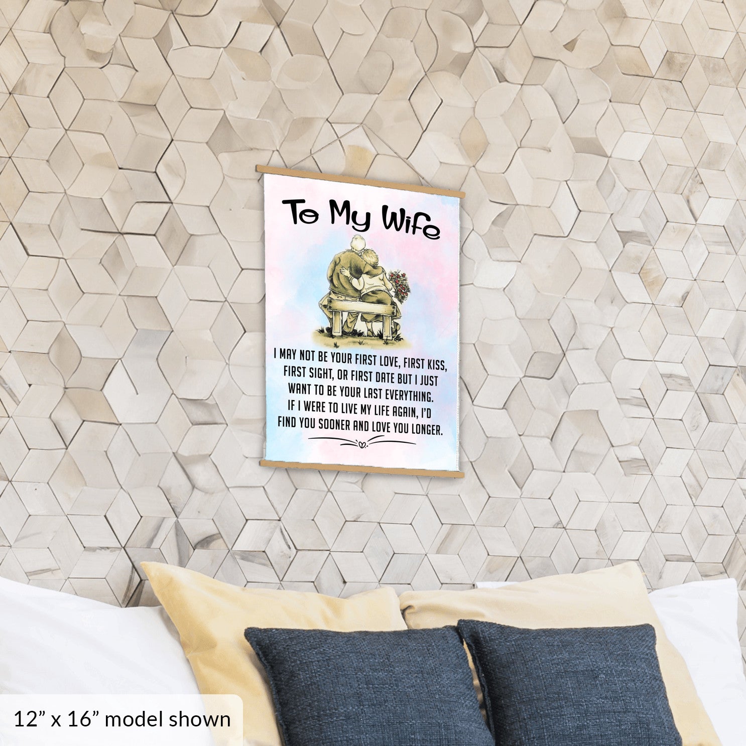 To My Wife Hanging Canvas - I may not be your first kiss - Premium Hanging Canvas - Just $49.99! Shop now at Giftinum