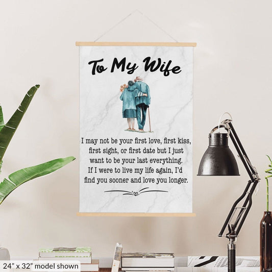 To My Wife Hanging Canvas | I may not be your first kiss Hanging CanvasGiftinum