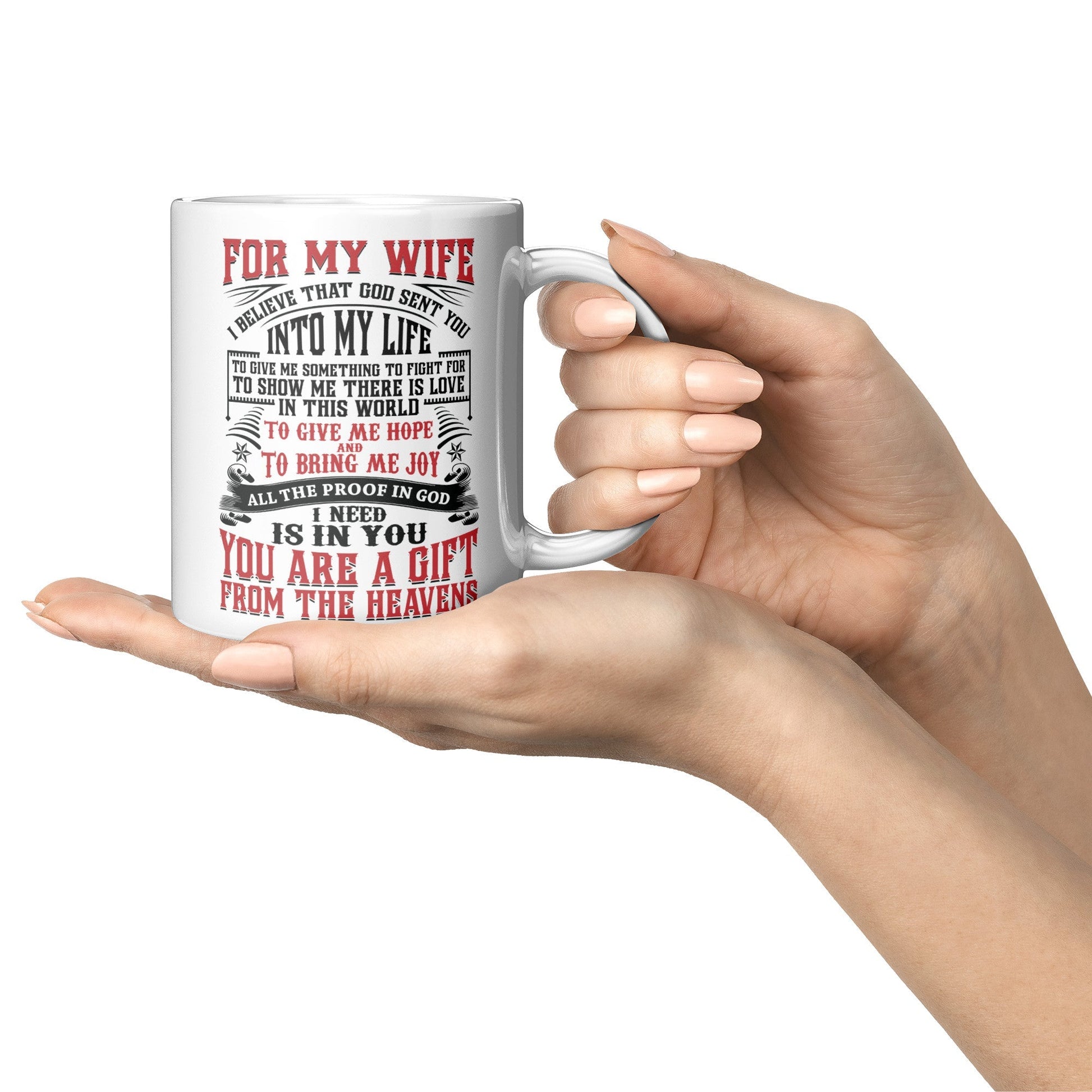 To My Wife Mug | God Sent You - Premium Full Wrap - Just $22.99! Shop now at Giftinum