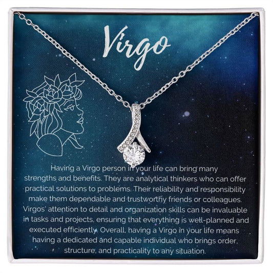 Virgo Zodiac Birthday Necklace JewelryGiftinum