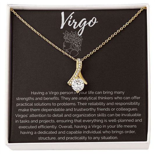 Virgo Zodiac Birthday Necklace JewelryGiftinum