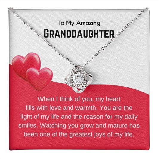 When I think of you Valentine's Granddaughter necklace 14K White Gold Finish / Standard Box Jewelry Giftinum