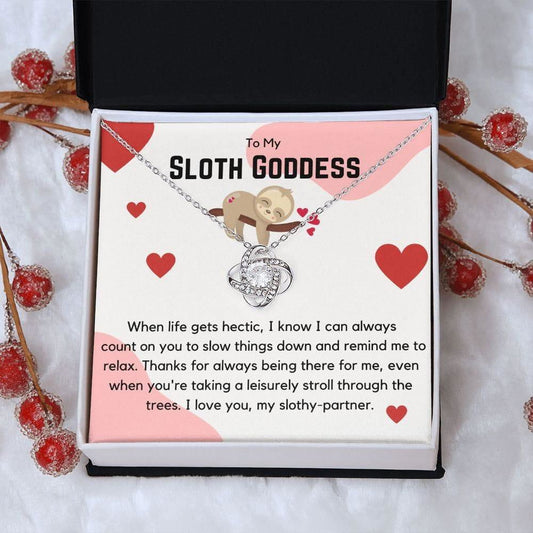 When life gets hectic Valentine's Sloth Goddess Necklace JewelryGiftinum