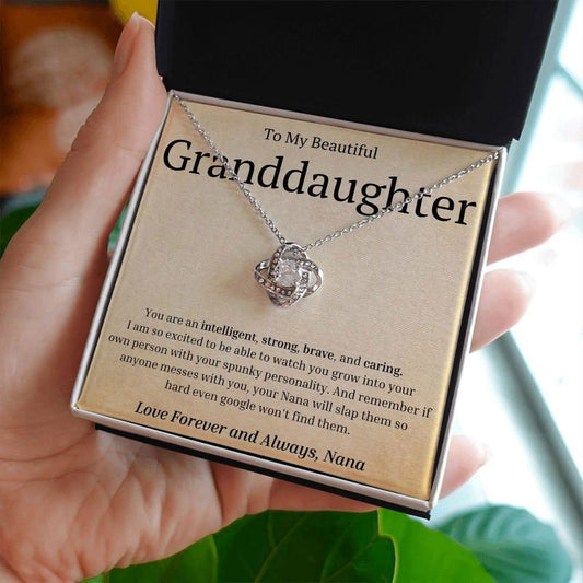 You are Intelligent, strong, brave - To Granddaughter from Nana Necklace JewelryGiftinum