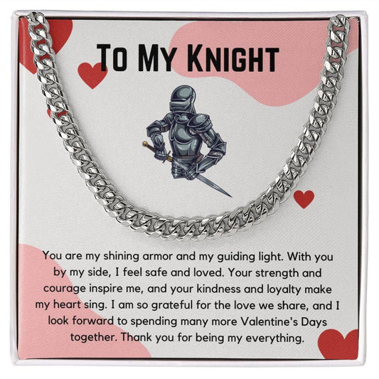 You are my shining armor To My Knight Valentine's Necklace JewelryGiftinum